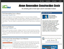 Tablet Screenshot of homerenovationconstructioncosts.com